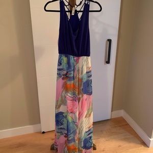 Pink Owl Size Small Maxi Dress - Multi- Color Print